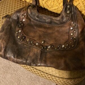 Patricia Nash distressed brown leather purse.